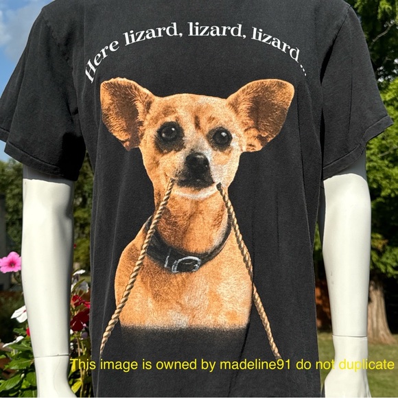 Vintage Taco Bell Dog Front and Back Graphic Tee Here Lizard Lizard Mens L Black - Picture 3 of 8